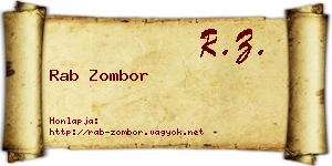 Rab Zombor névjegykártya